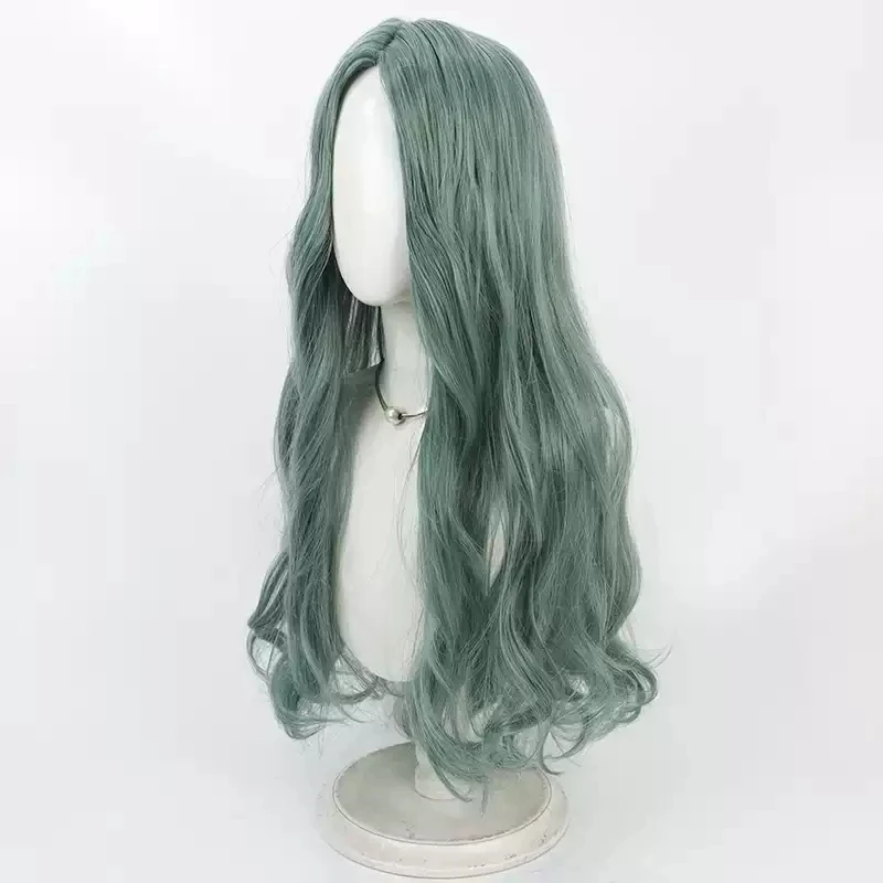 Tożsamość V Grace peruka do cosplay 90cm kobiety długie faliste turkusowe żaroodporne włosy syntetyczne Halloween karnawał
