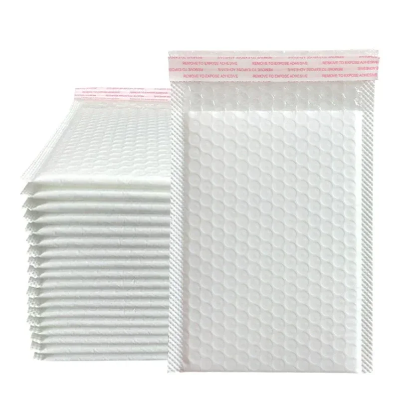 

20pcs Colorful Polyethylene Bubble Mailers Self-sealing Padded Envelopes Gift Bags Pink Courier Punching Bags