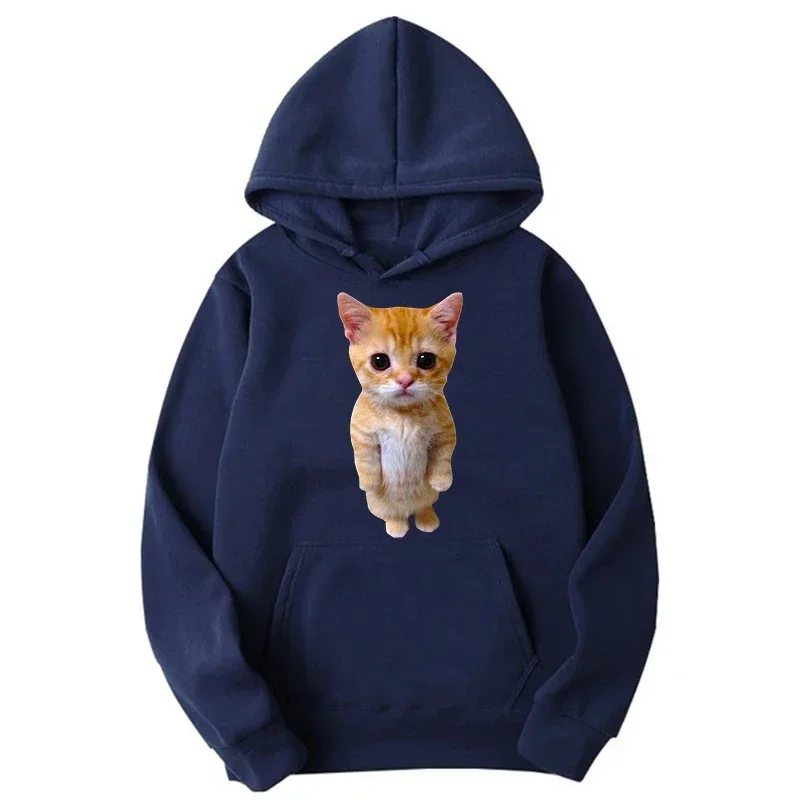 A fun cat-printed hoodie for both men and women in the 2025 trendy autumn and winter season, a casual and fashionable top