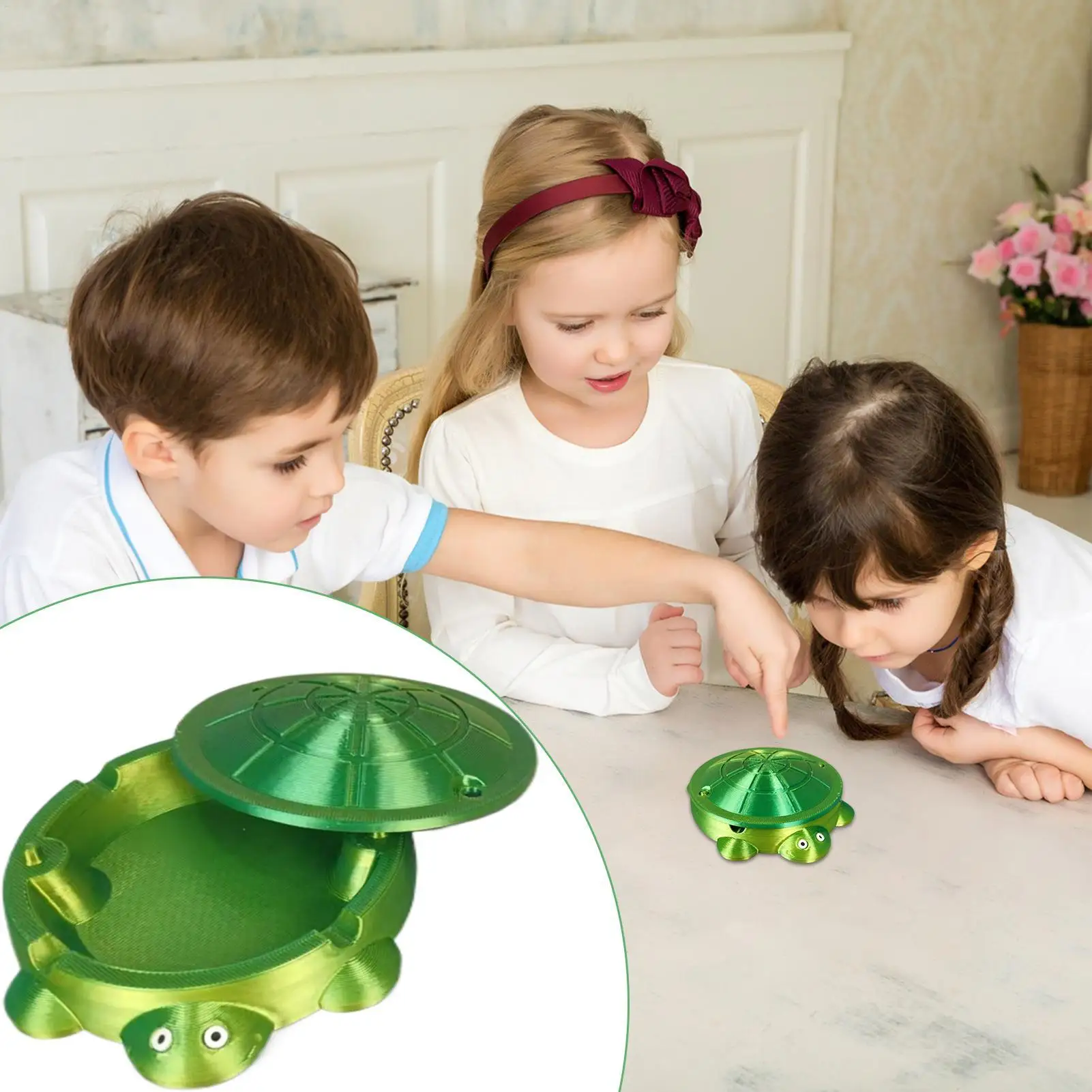 ถาดทรายเต่าจิ๋วแบบพกพา ของเล่นเสริมพัฒนาการ ถาดศิลปะ ถาดทรายเต่าจิ๋วพร้อมฝาปิด สำหรับเด็กเล็ก เล่นในสวน ชายหาด กลางแจ้ง ในร่ม