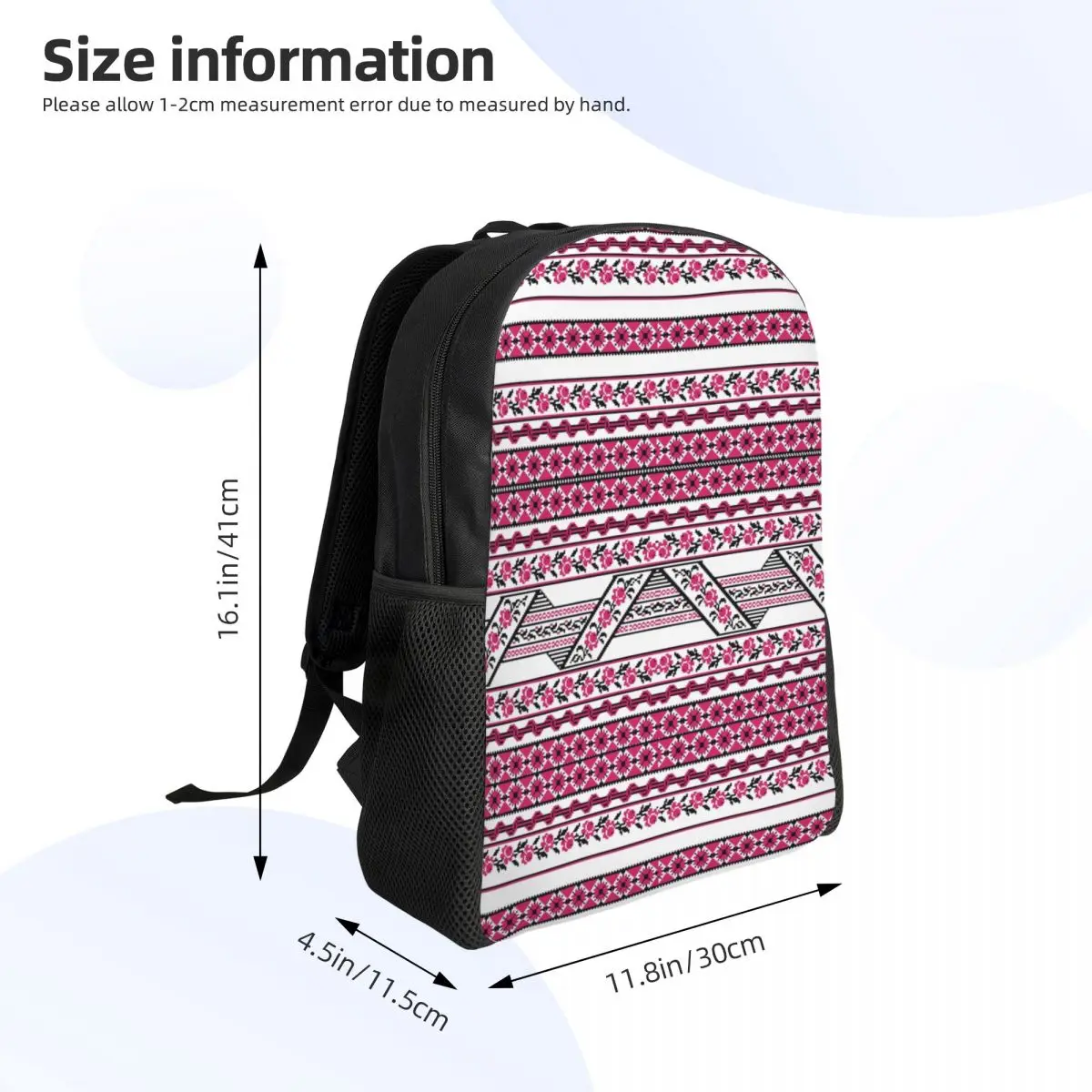 Bold Ukrainian Embroidery Vyshyvanka Backpack Ukraine Bohemian Geometric College School Travel Bags Bookbag Fits 15 Inch Laptop