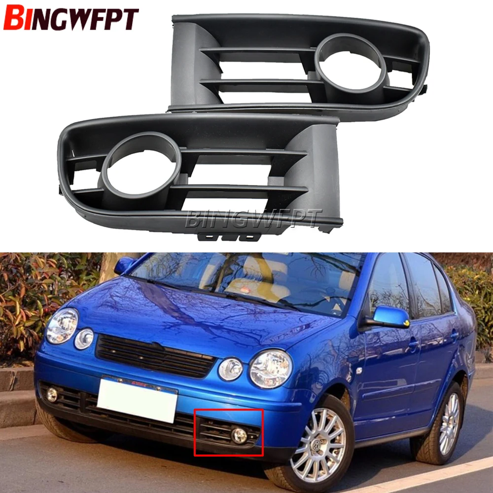 

1pair Front Left+Right Side Fog light Grille cover For Polo Typ 9N 2002/2003/2004/2005 Car Styling