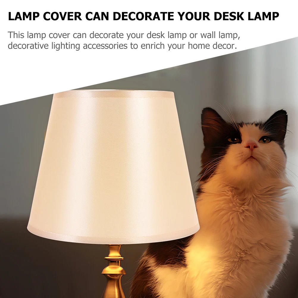 Decorative Circular Lampshade Fabric Table Lamp Cover Easy Install Desk Lampshade for Bedroom Living Room Study