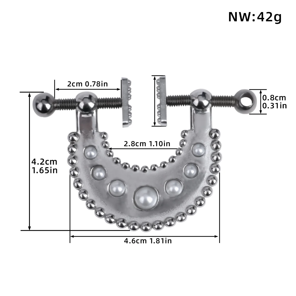 QKKQ 1 Pair Female Metal Bondage Nipple Clamp With Chain Women Restraints Breast Clip Nipples Stimulator Teasing Toys For Couple