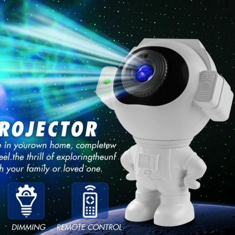 Projector Lamps Night Light with Remote Control Adjustable Design Astronaut Nebula Galaxy Lighting for Children Room Decoration