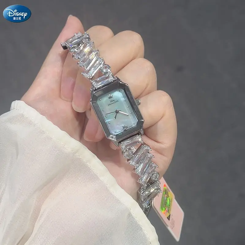 

Милые часы Disney с Микки Маусом, в виде розы и сахарного кубика, для девочек, премиум-класса, маленькие, с браслетом из сахарных кристаллов, подарок на День святого Валентина