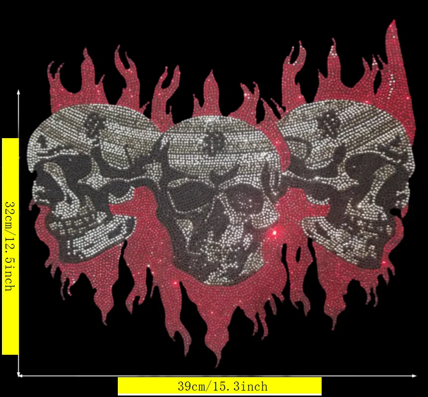 

High Grade Skull Style Hot Fix Rhinestone Sticker Iron On High Quality DIY Clothing Accessories