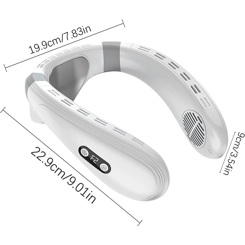 ใหม่เครื่องปรับอากาศคอพัดลมคอพกพาแบบชาร์จไฟได้เซมิคอนดักเตอร์ระบายความร้อนพัดลมไร้ใบพัดพัดลมส่วนตัวกลางแจ้งสวมใส่คูลเลอร์