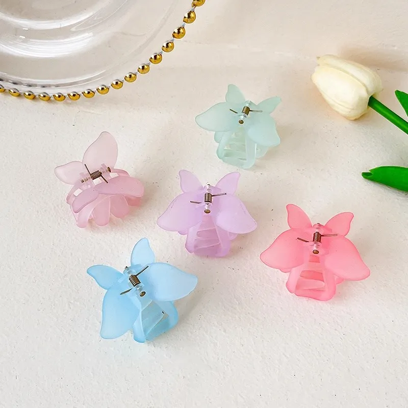 AISHG Fashion Frosted Transparent Butterfly Hair Clip For Women Hair Accessories Korean Female Cute White Hairpin