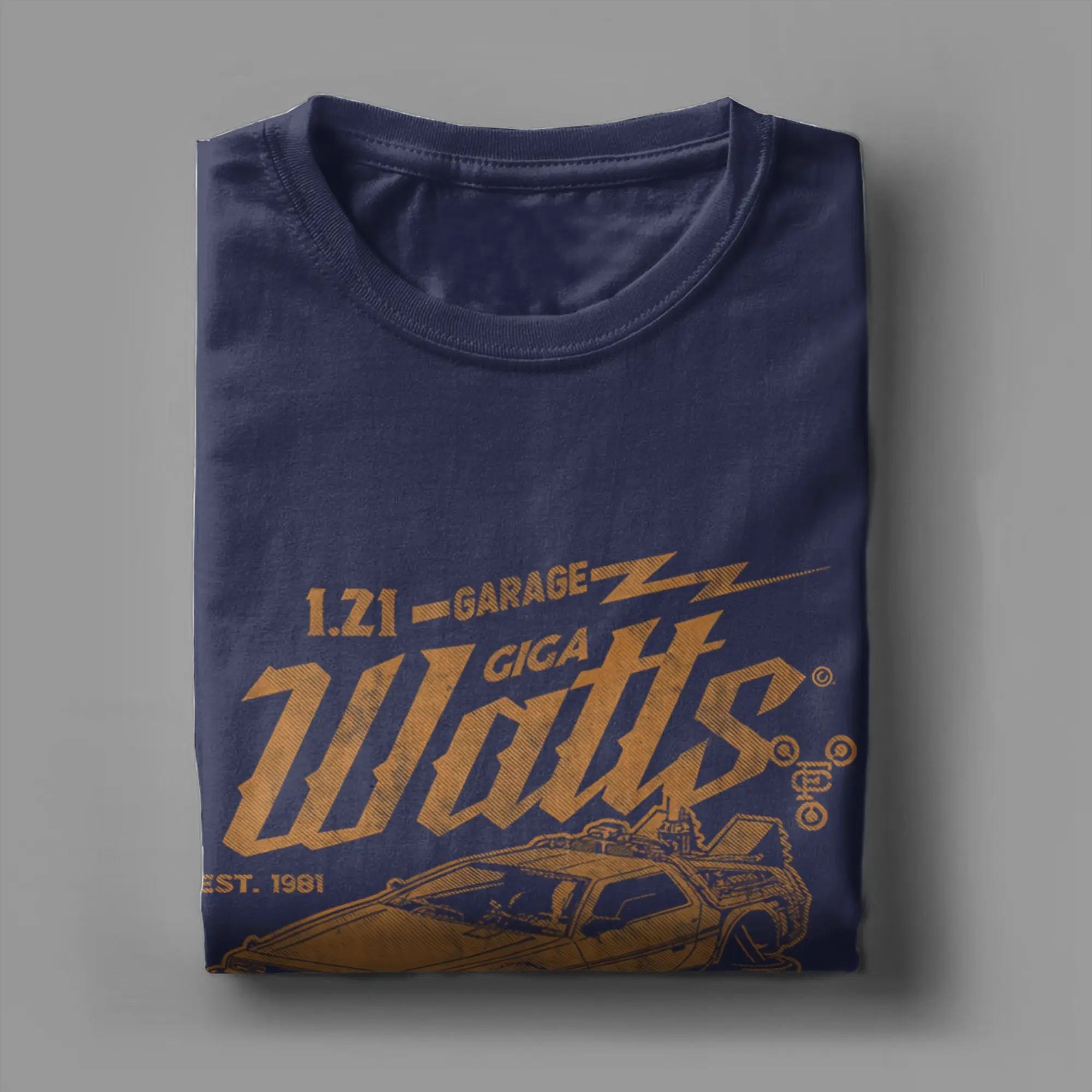 تي شيرت رجالي العودة إلى المستقبل ريترو محب قطن تي شيرت قصير الأكمام DeLorean سيارة تي شيرت Crewneck الملابس الرسم المطبوعة