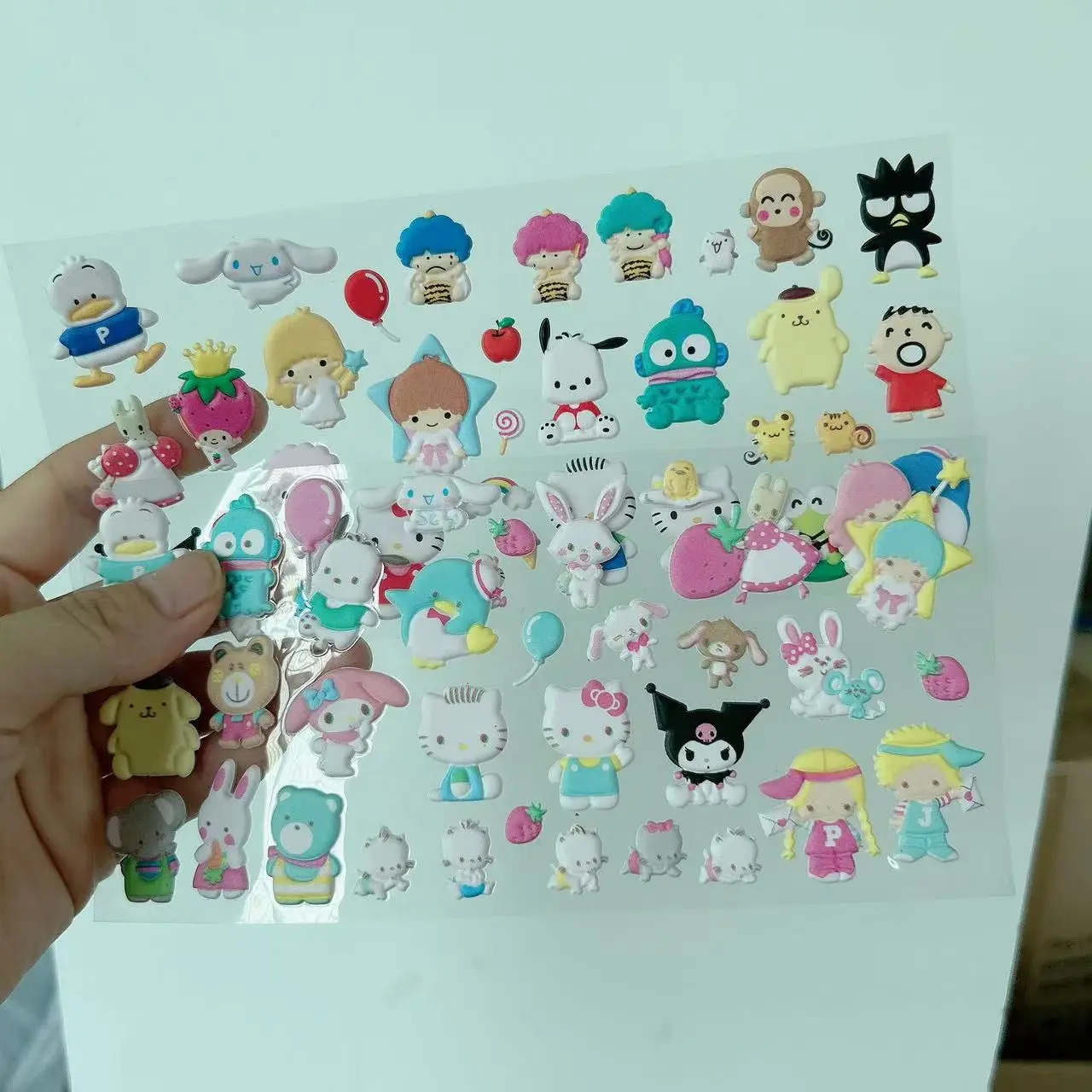 Japanese Cute Sanrio Family Cartoon Anime Diy Phone Case Sticker Hello Kitty Melody Hand Account Sticker Childrens Reward Gifts