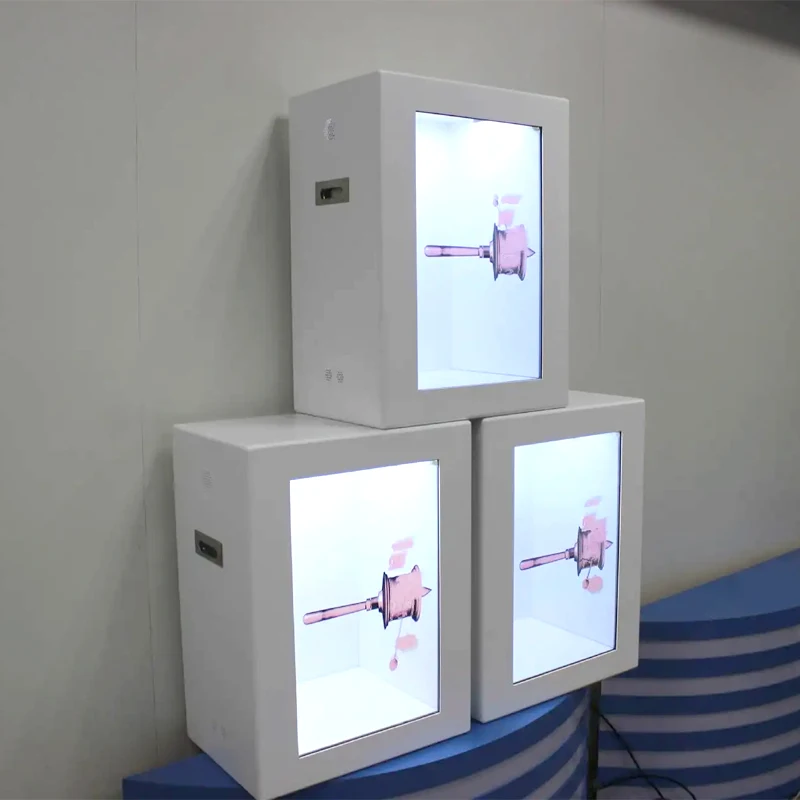 32/43/49/55/65 polegadas 3D LCD que anuncia caixa transparente da exposição do LCD com tela de toque capacitiva