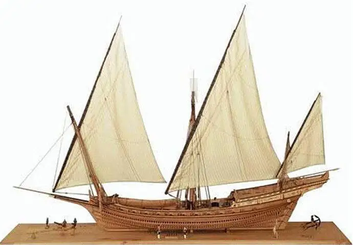 shi cheng 1750 Full CHERRY rib Version and liftboat 1/48  Model Kit Xebec Ship