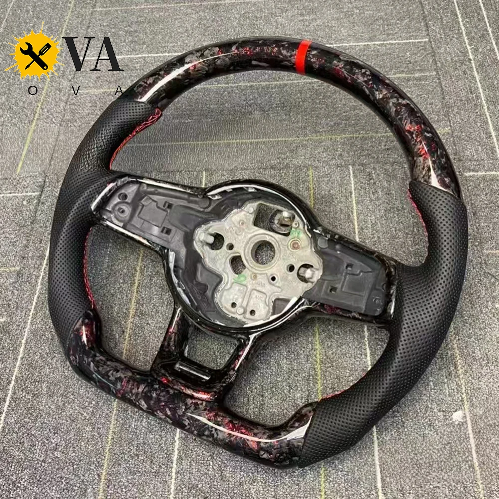 

Forge Leather Carbon Fiber Steering Wheel for VW Golf 7 7.5 GTI R 2013-2020 Polo GTI Steering Wheel