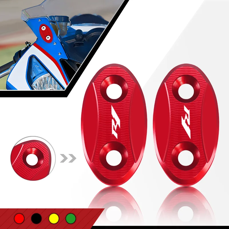 

YZFR1 Motorcycle Mirror Hole Cap CNC Windscreen Windshield Mirror Eliminators Protective Cover For R1 r1 2009-2012 2013 2014