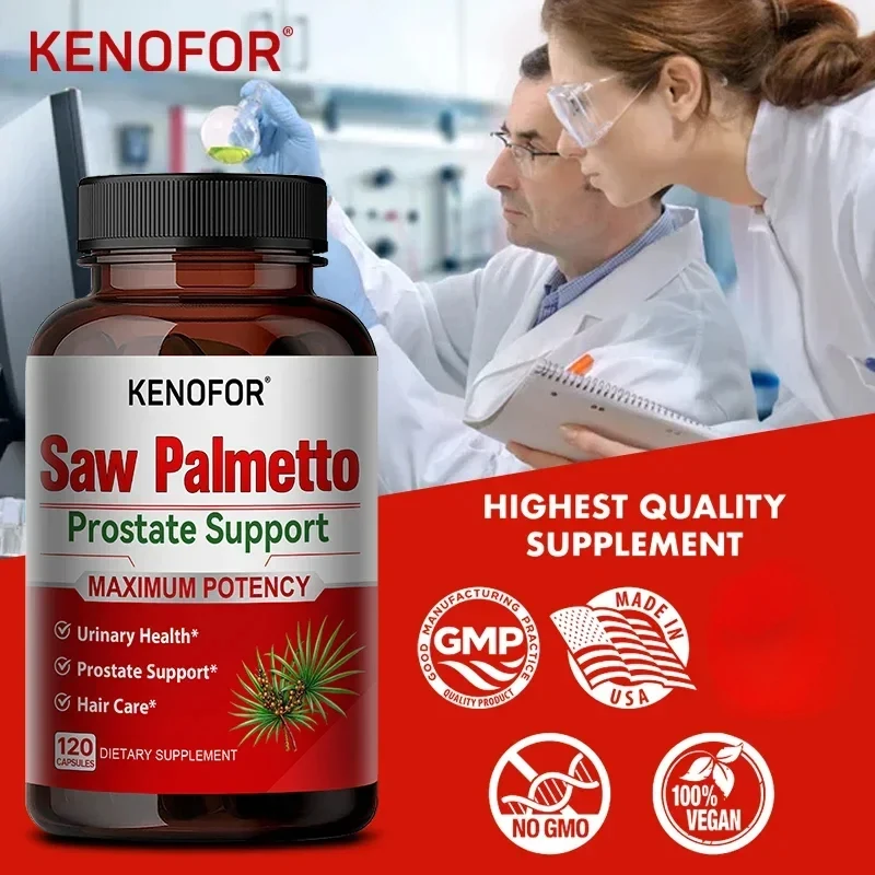 Saw Palmetto Capsules - Male Prostate Health, Preventing Hair Loss and Relieving Frequent Urinary Disorders, Hair Care