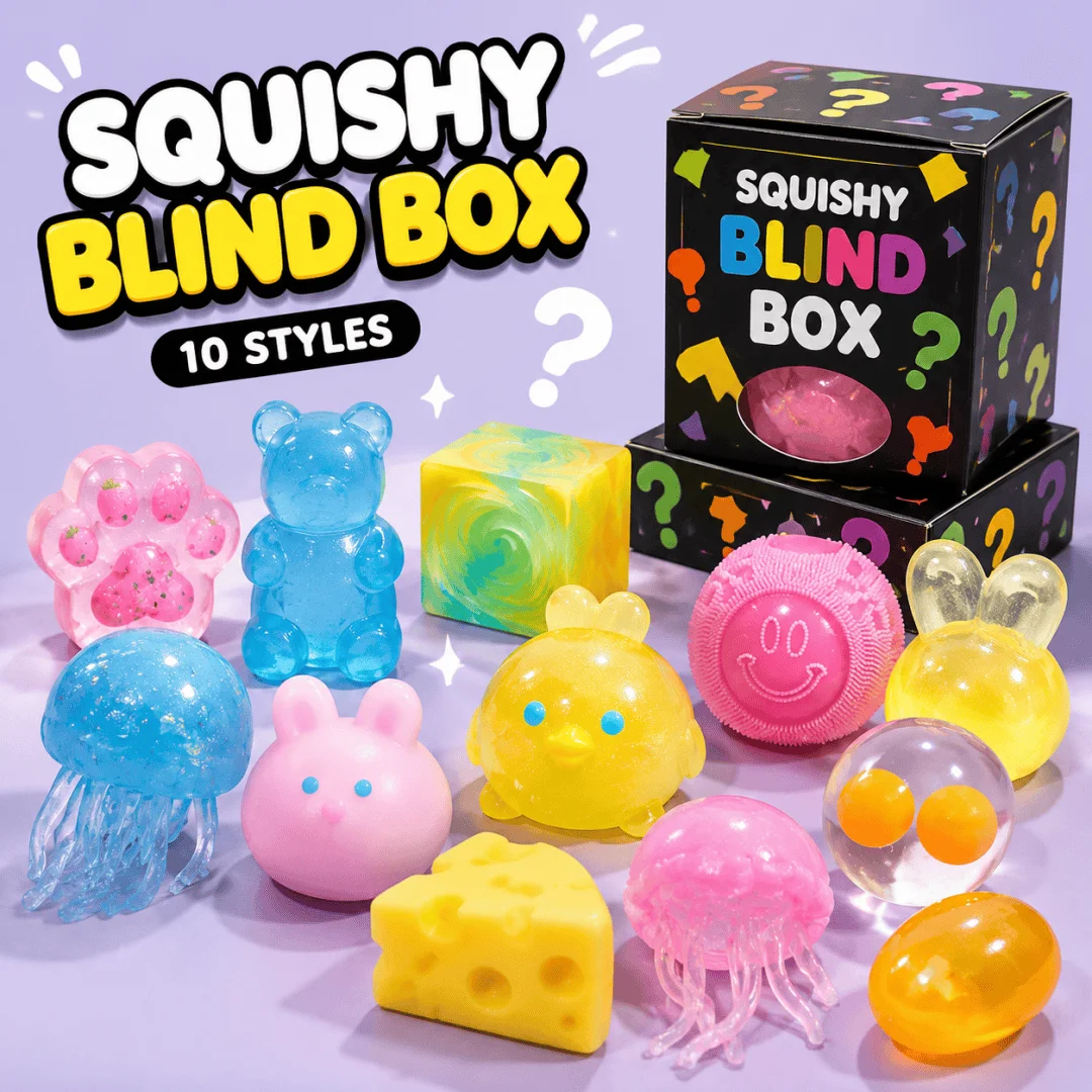 Relax Pinch Surprise Blind Box Glitter Fluffy Kitty Paw Squishy Mochi, Fake Taro Cream Fidget Toy, Travel Anti-Anxiety Pocket Gadget