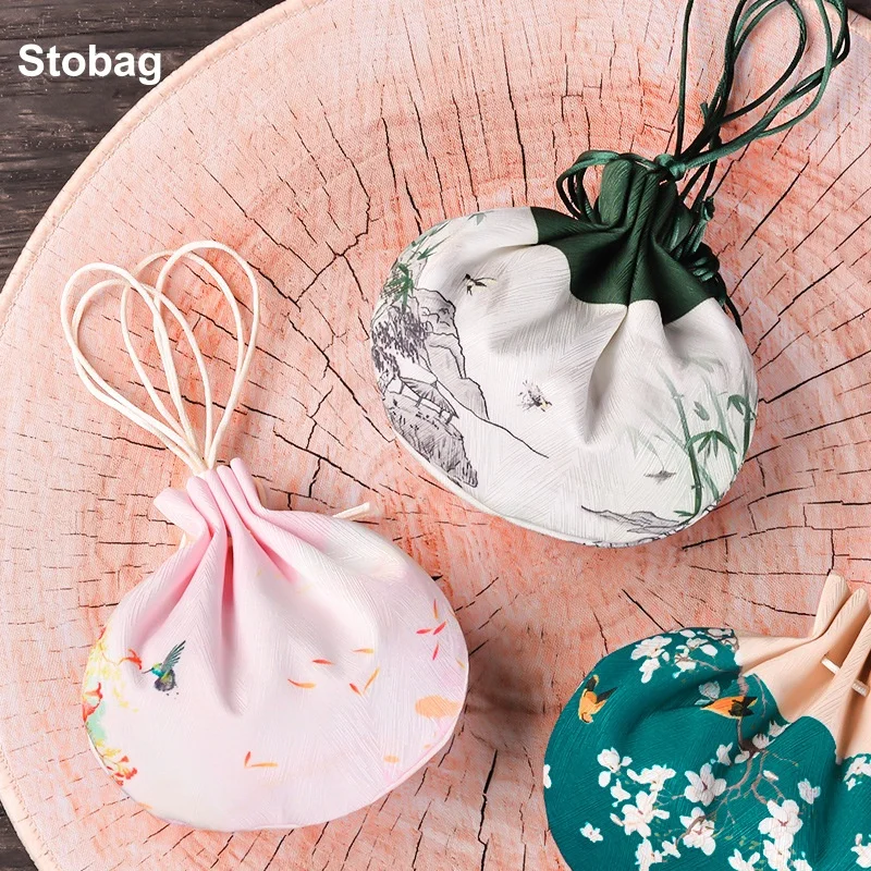

StoBag 20pcs Chinese Silk Sachet Drawstring Bag Tassels Hanging Gift Jewelry Package Storage Pocket Reusable Pouch Decoration