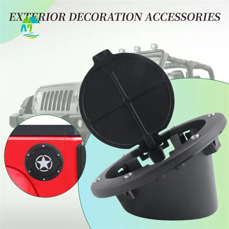 

A09E-Gas Tank Cap Cover Fuel Tank Cover 4-Door 2-Door For 2007-2018 Jeep Wrangler Jk & Unlimited Car Accessories
