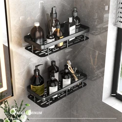 1/2/3 Pieces Versatile Bathroom Shelves Multifunctional Aluminum Wall-Mounted No-Drilling Bathroom Racks Bathroom Accessories