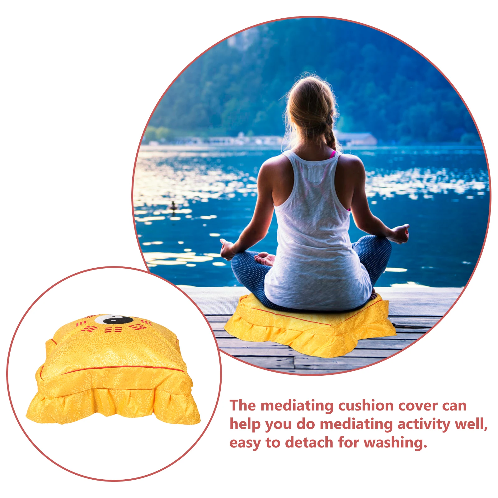 

Meditation Cushion Cover Mat Pad Taichi Pattern Easy to Use Temple Yoga Alter Cloth Witchcraft Supplies