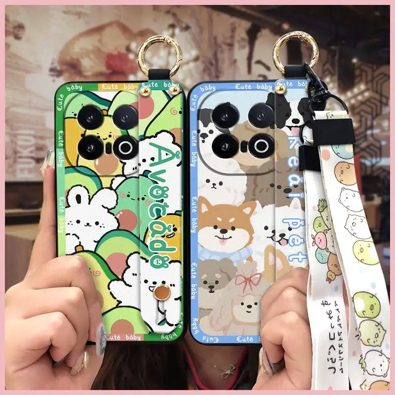 Fashion Design Lanyard Phone Case For VIVO IQOO13 Cute Kickstand Waterproof ring Phone Holder protective Anti-dust