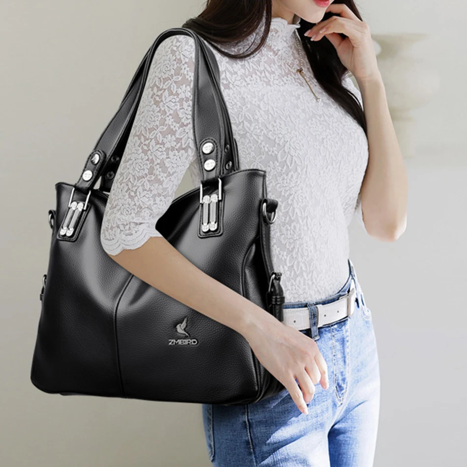 Genuine Brand Women Tote Bag Shoulder Crossbody Bags for Women 2024 Ladies High-capacity High Quality Leather Top-handle Bag Sac