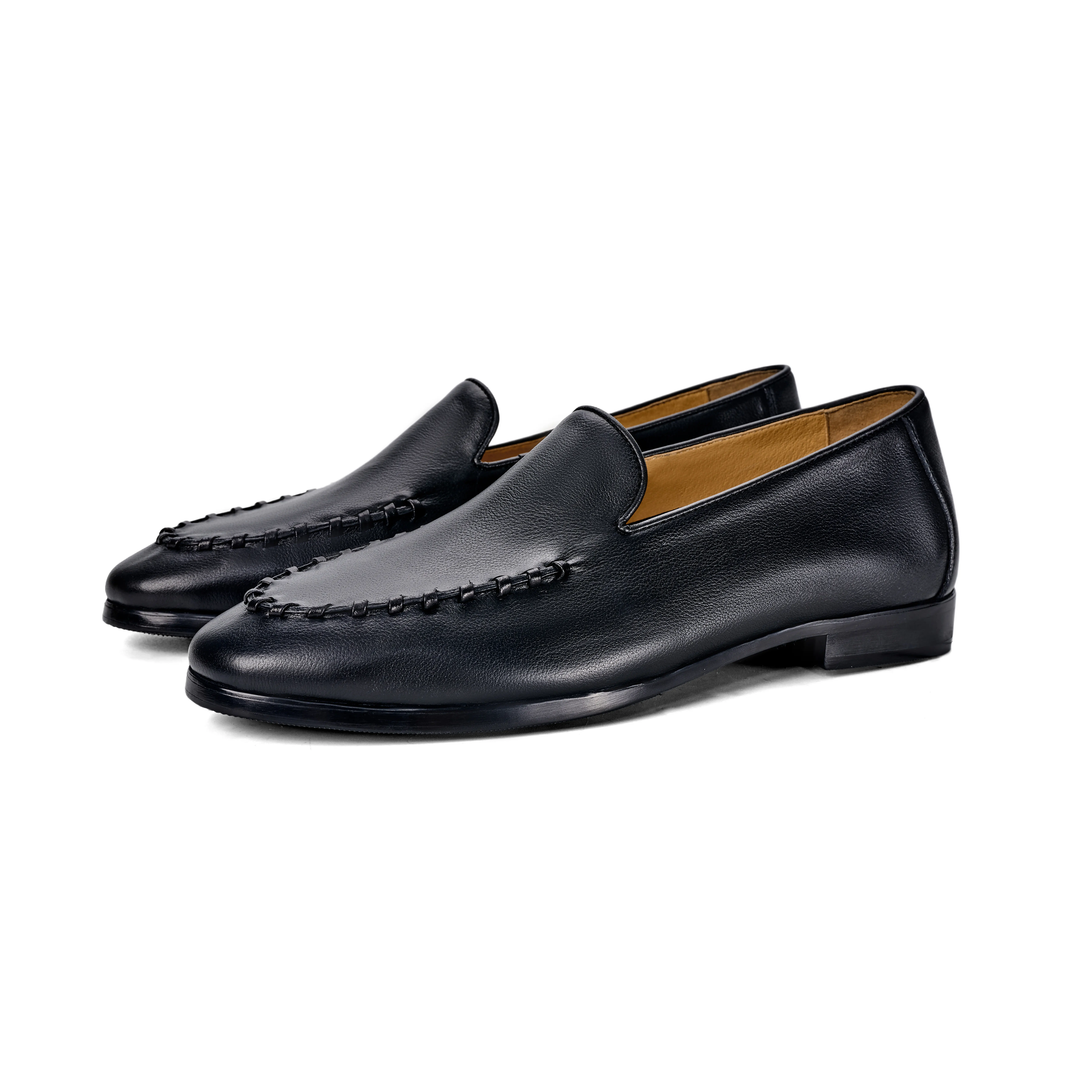 26 Mocassins décontractés pour hommes, style rétro américain, avec empeigne faite main, chaussures confortables pour la conduite quotidienne. LF1245