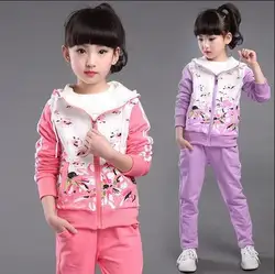 2024 kids baby Girls clothes Set Sport Children floral Jacket + trousers pants loose Kids Tracksuit 3 4 5 6 7 8 9 10 11 12 year