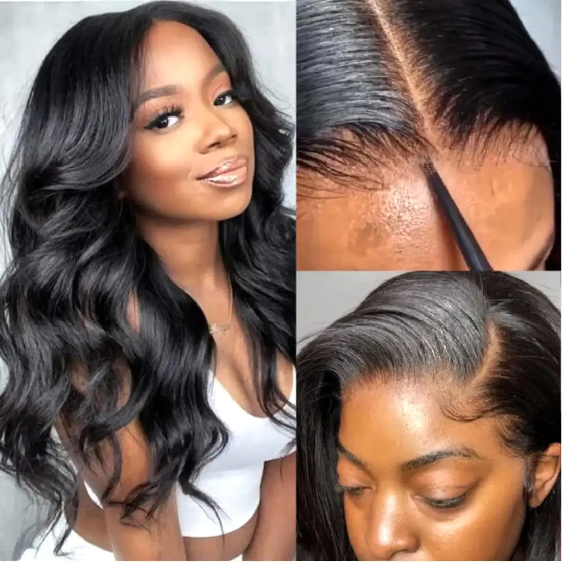 

Body Wave 13X4 HD Lace Front Wigs Put on and Go Glueless Wig Human Hair Pre Plucked Pre Cut Pre Everything Frontal Wig 28 Inch