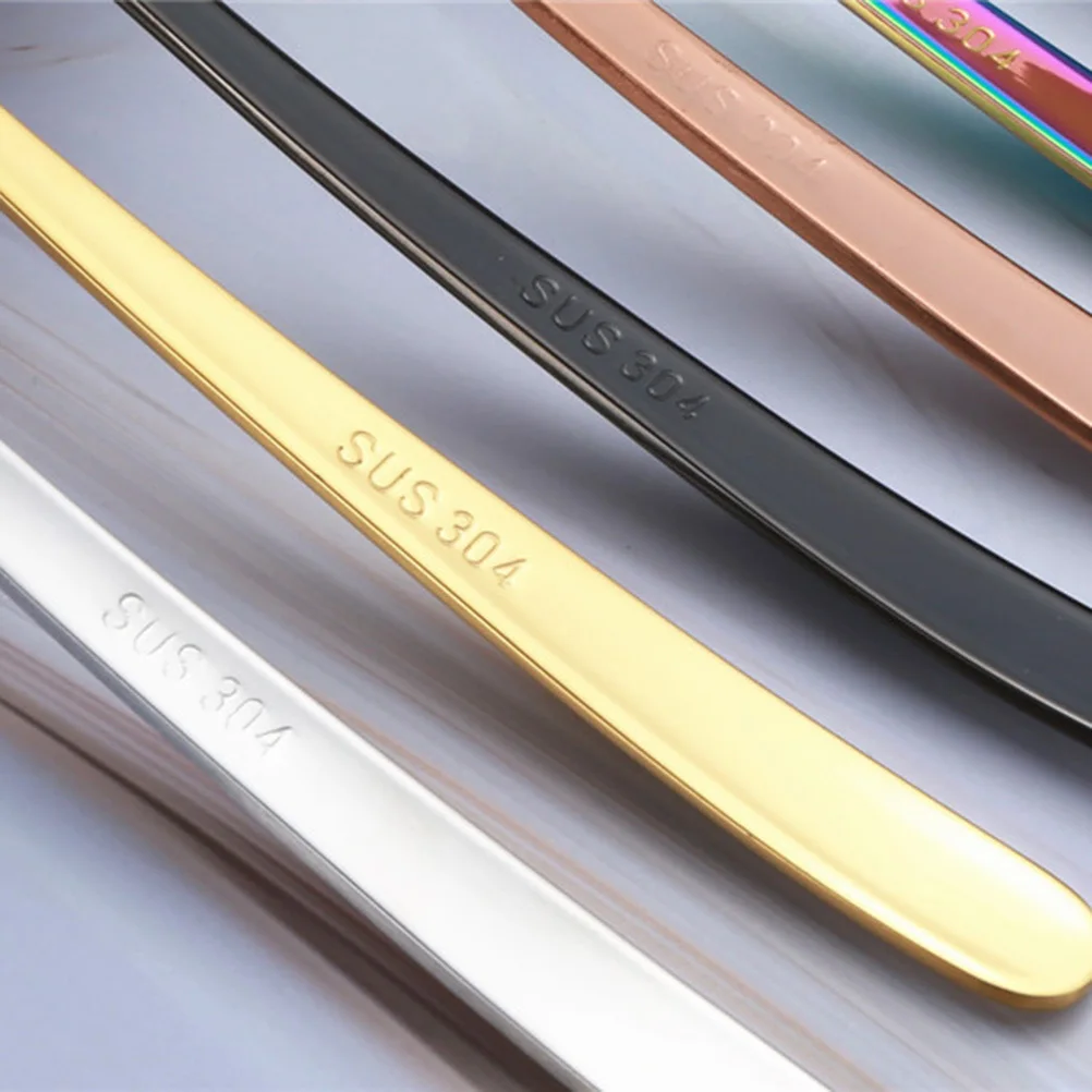 

6Pcs Stainless Steel Fork Spoon Dual Purpose Noodle Salad Multifunction Design for Eating Drinking Parties Black