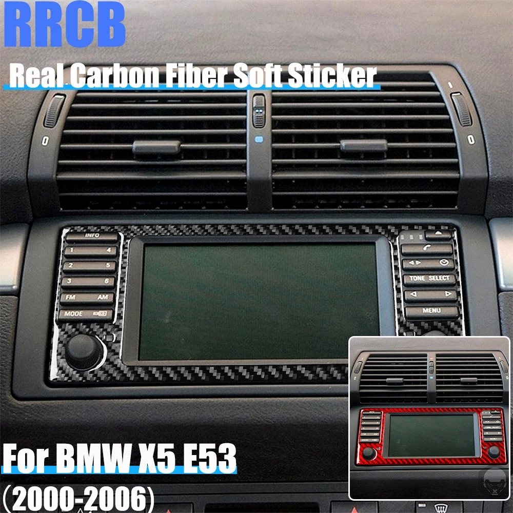 

Настоящее углеродное волокно, автомобильные аксессуары, центральная консоль, CD, радио, мягкая наклейка для BMW X5 E53 2000 2001 2002 2003 2004 2005 2006