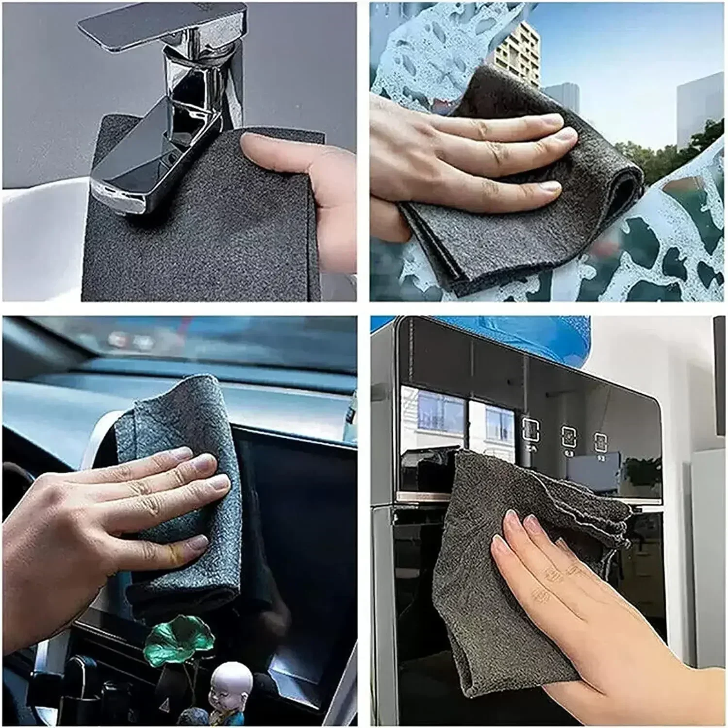 5Pcs Thickened Magic Cleaning Cloth Microfiber Glass Clean Towel Reusable Washable Lint-free Cleaning Rags for Kitchen Glass Car