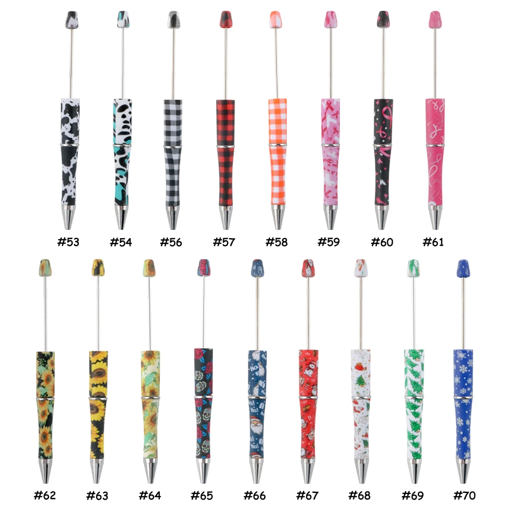 

10pcs/Lot Printed Leopard Christmas Ballpoint Pen DIY Beadable Pen Student Pens School Stationery Supplies
