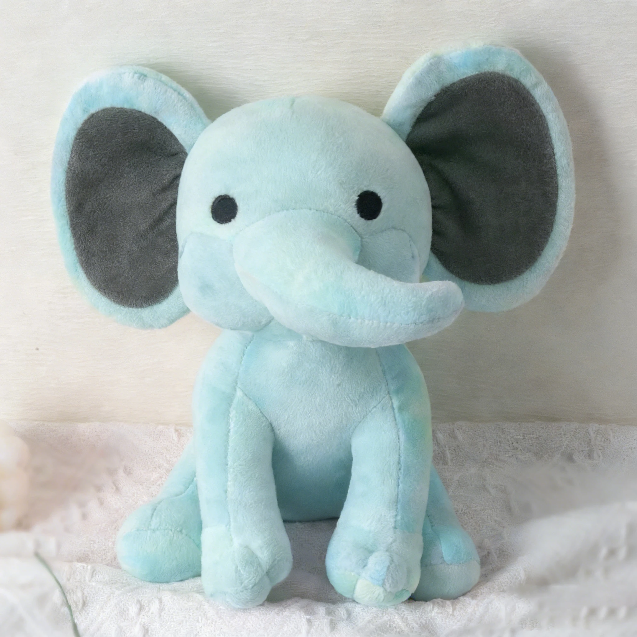 25cm/9.84in Zachte Pluche Olifant Knuffeldier - Schattig Pluizig Kleurrijk Pluche Speelgoed (Meerdere Kleuren: Roze/Blauw/Paars/Regenboog) - Id