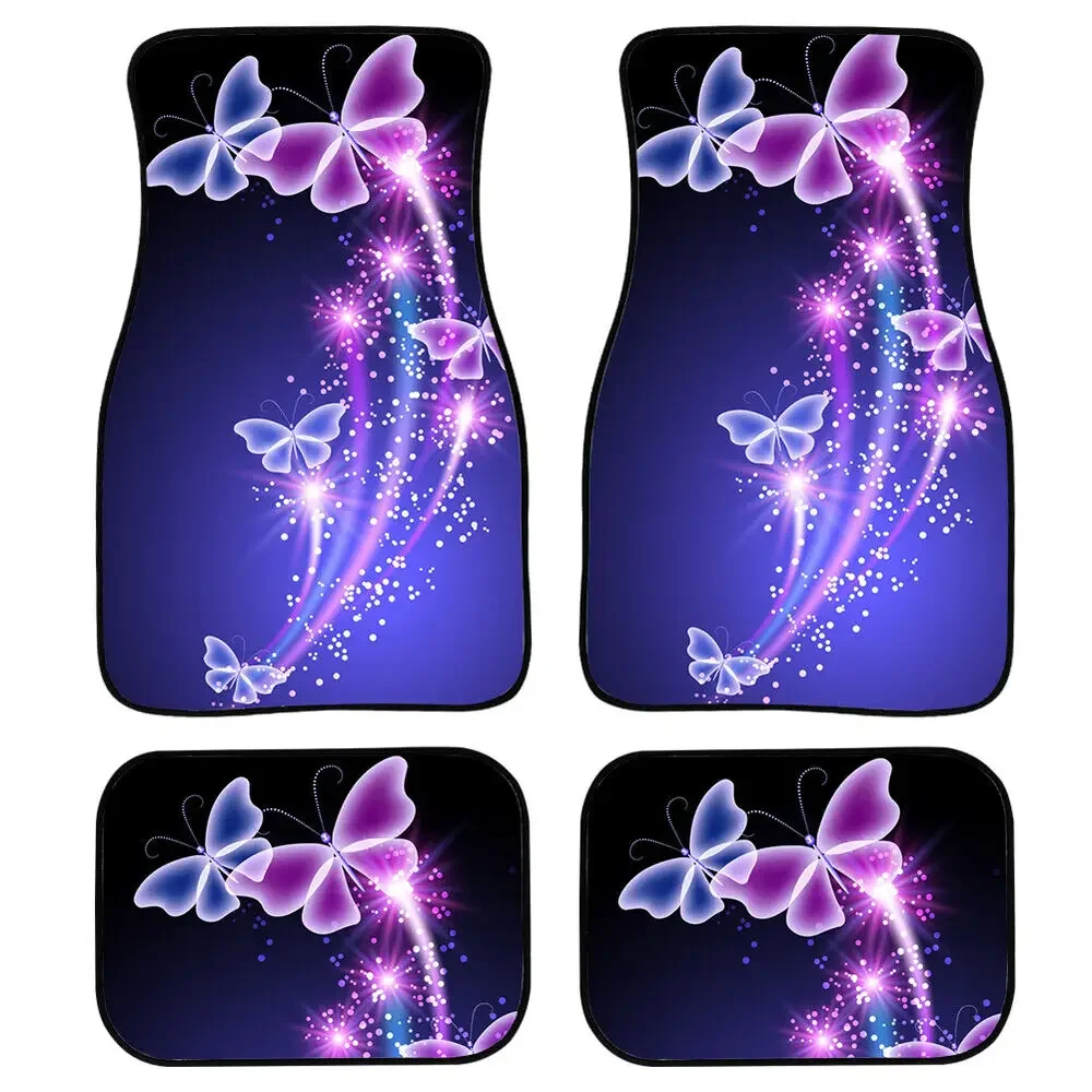 Butterfly Women's Car Accessories Auto Interior Floor Mats Non-slip Carpet 2/4PC