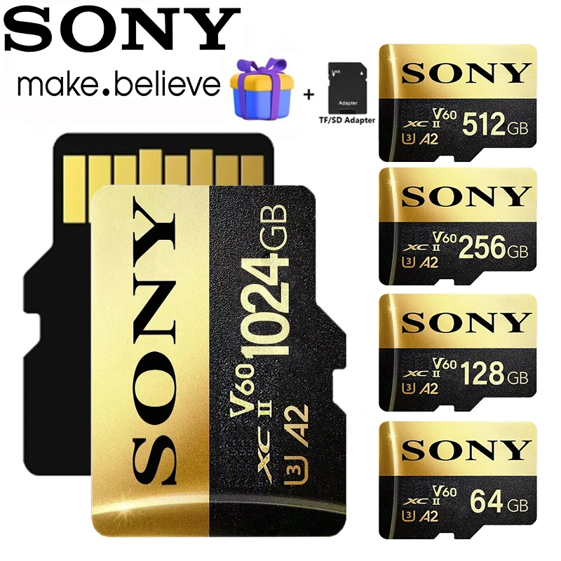 SONY carte Micro SD 128GB 256GB 512GB 1 to TF carte mémoire Flash V60 classe 10 carte mémoire Micro SD pour téléphone PC haut-parleur caméra HD