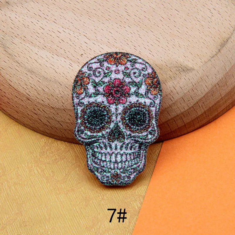100 Stück heiß begehrte glänzende Totenkopf-Applikationen für DIY-Kleidung, Hut-Aufnäher und Dekoration – Detail 12