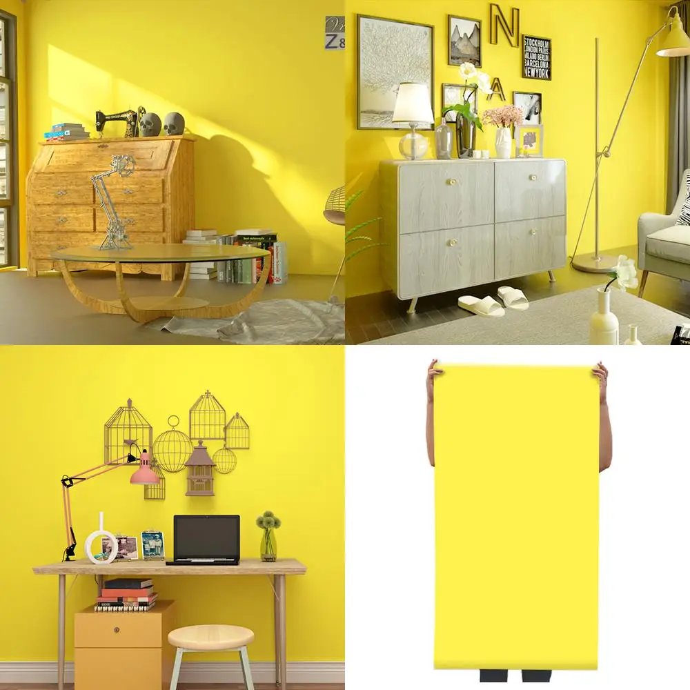 

Сплошные цветные обои Современные простые экологически чистые нетканые обои для спальни Лимонно-желтые простые гостиной Оранжевый Желтый B