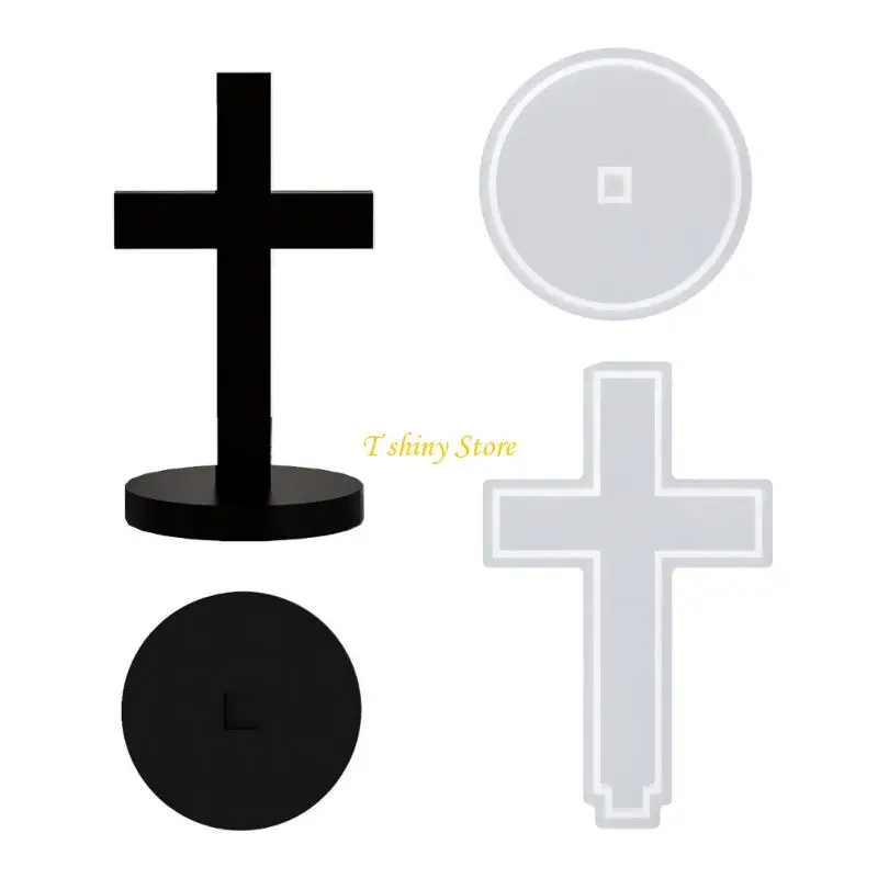 

N58F Religious Crosses Decoration Silicone Mold User Friendly Silicone Crosses Mold Designed For Handicraft And Design