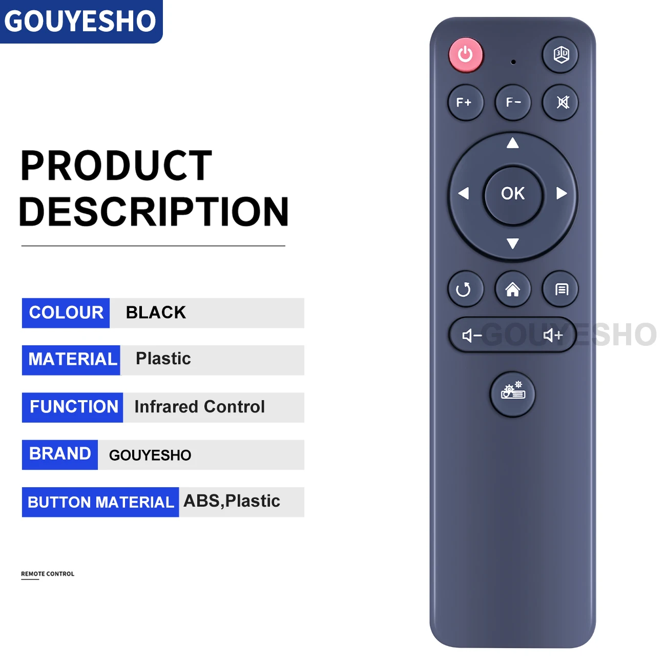 Remote Control For (Toumei Cocar T5 T6 V5 V6 V7) (TOUMEI COCAR T series)(KECAG W10) 5G DLP Portable 1080P WiFi Movie Projector