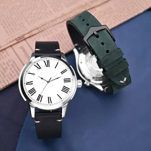 Imagen 2 del producto BISONSTRAP, correa de reloj de piel de vaca auténtica de lujo Crazy Horse, 18mm, 19mm, 20mm, 21mm, 22mm, 23mm y 24mm, pulsera para hombre