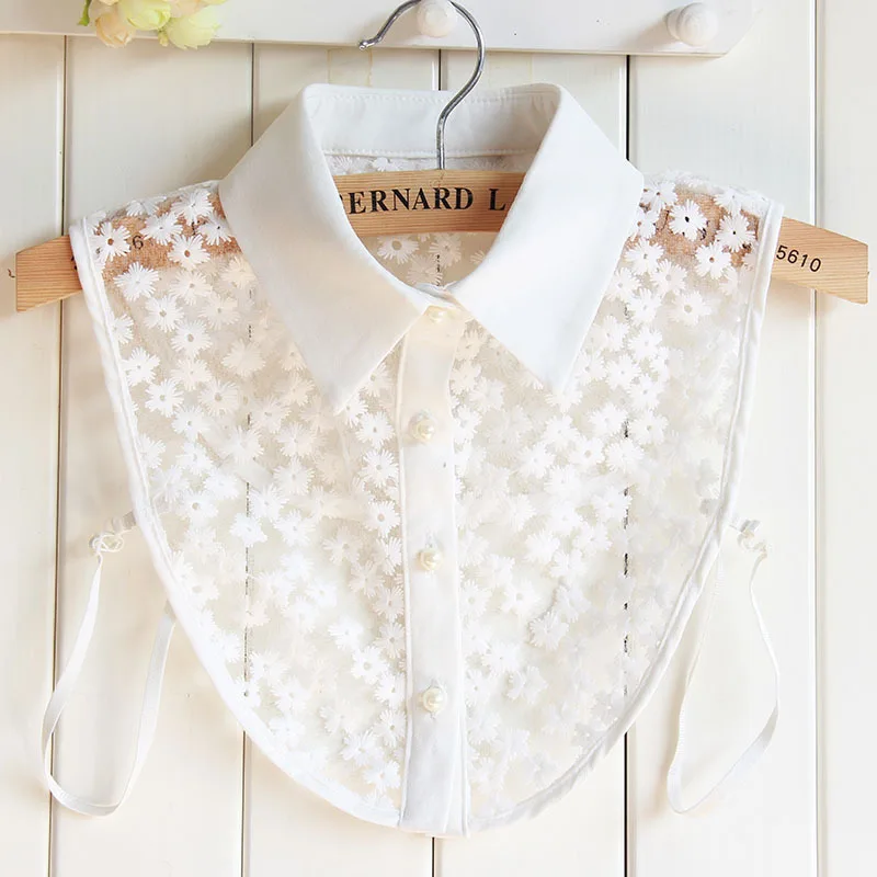 

Autumn and winter versatile lace shirt false collar professional sharp edge round edge flower decoration fake collar