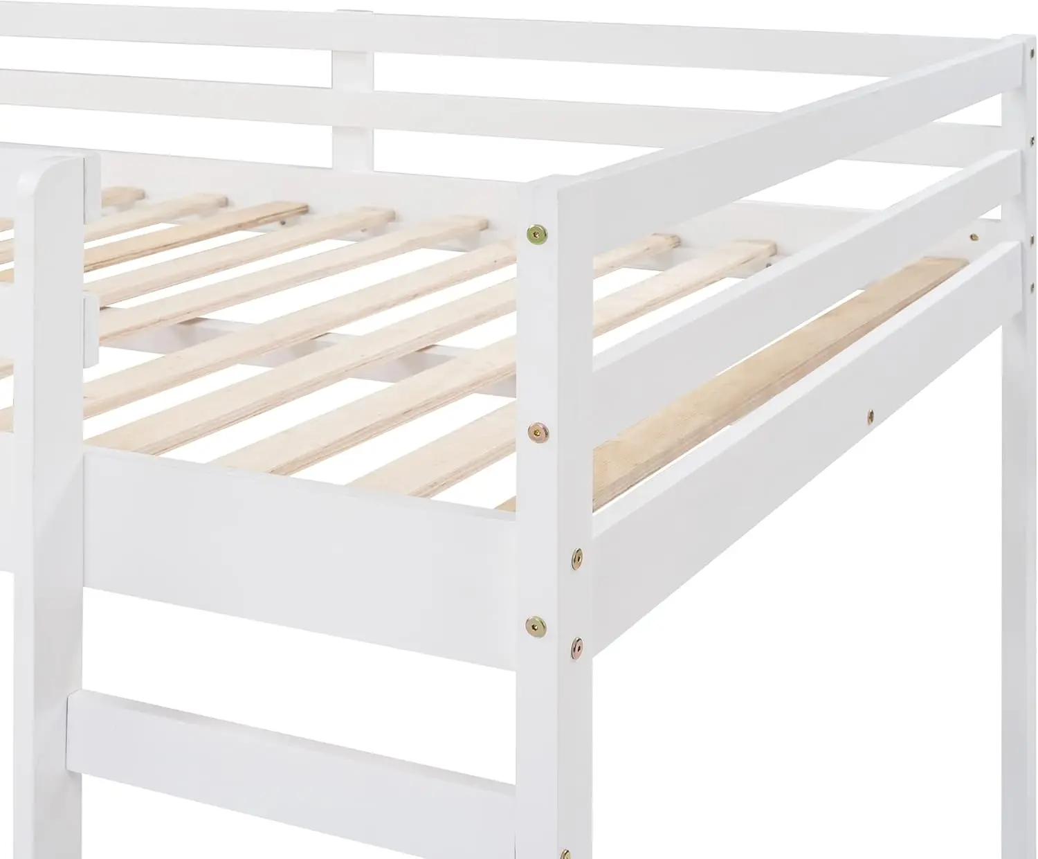 Letti a soppalco completi Lostcat con scivolo, letto a soppalco per bambini con scivolo, letto basso in legno Full Size con scivolo e scala, basso in legno