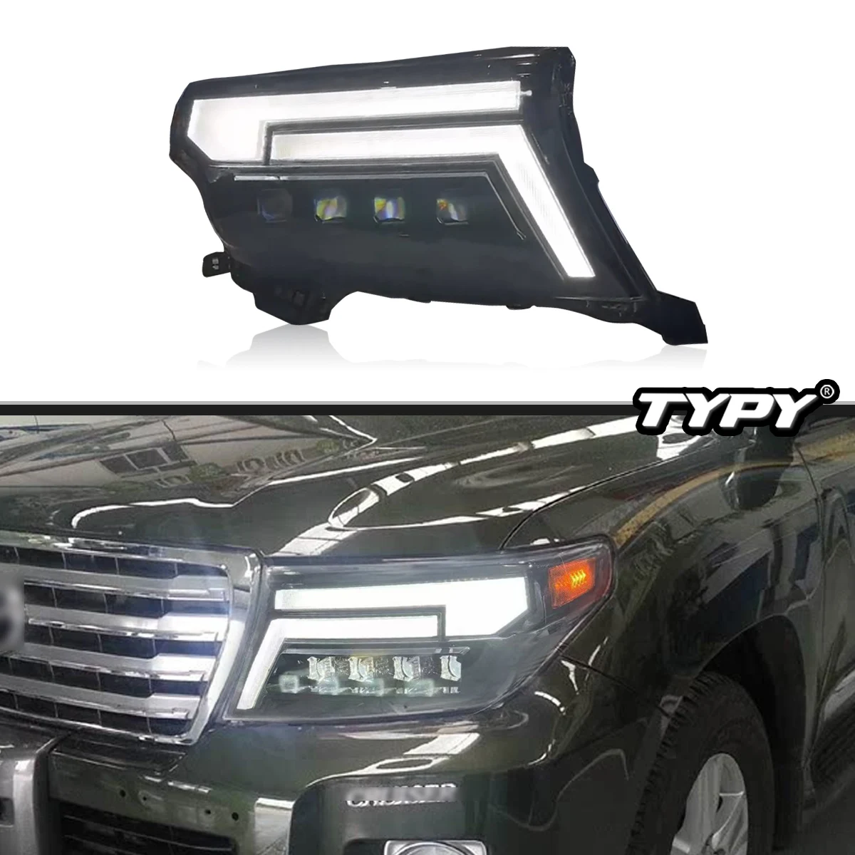 

TYPY новая светодиодная фара, обновленная, модифицированная для Toyota Land Cruiser, фара 2012-2015, динамический сигнал, автоаксессуары