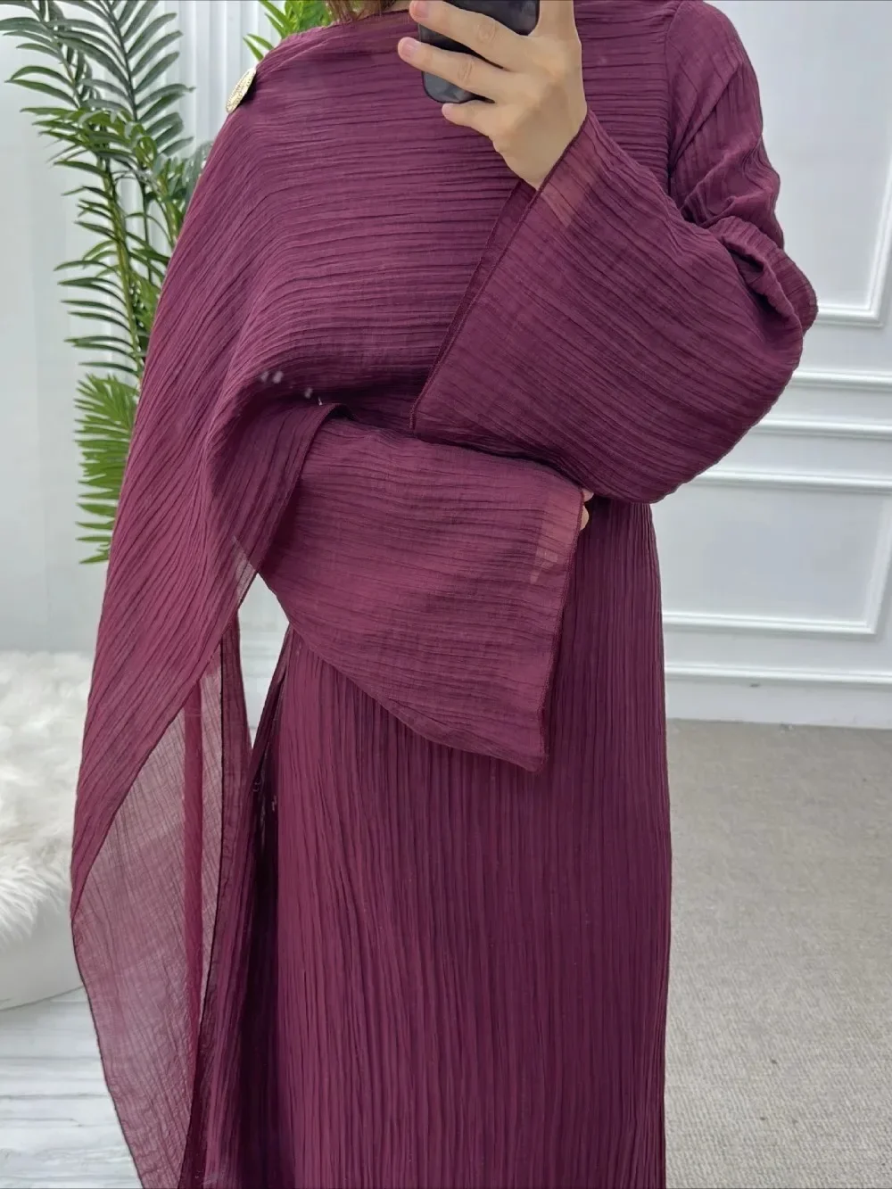 Sukienka Eid dla kobiet, dwuwarstwowa abaja, długa szata muzułmańska, sukienki imprezowe islamskie, arabska dżalabija, Ramadan, jednolite plisowane vestidos largos