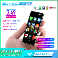 SOYES S10-H Mini Mobile Phone 3.5'' Screen 4G LTE 3GB RAM 64GB ROM Android 9.0 Face ID Unlock Smart Telefone Celulares