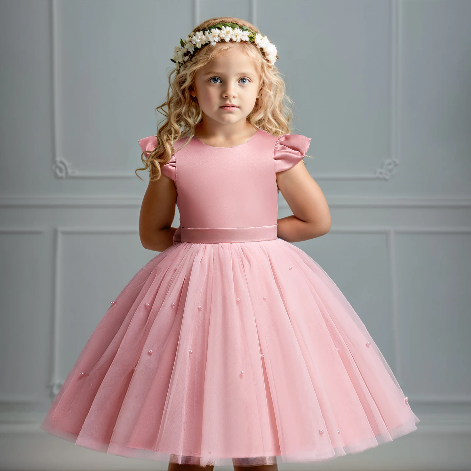 New Summer Baby Girl Dress Wedding Birthday Party Fluffy Lace Dress 1-5 Yrs Toddler Kids Dress Elegant Princess Tutu Formal Gown