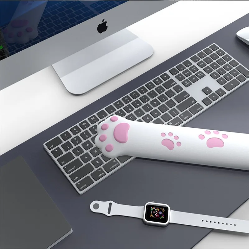 Pink Cat Claw Wrist Pad para Aprendizagem Geral, Anti-Slip Mouse Hand Pad, Cartoon Grosso, Bonito, Pulso, Geral, Nova Chegada