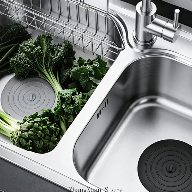 Großer Badewannen-Ablaufstopfen mit sicherer Saugbasis, schwerer Silikon-Waschbeckenstopfen für Küche und Badezimmer, 3 x – Detail 9